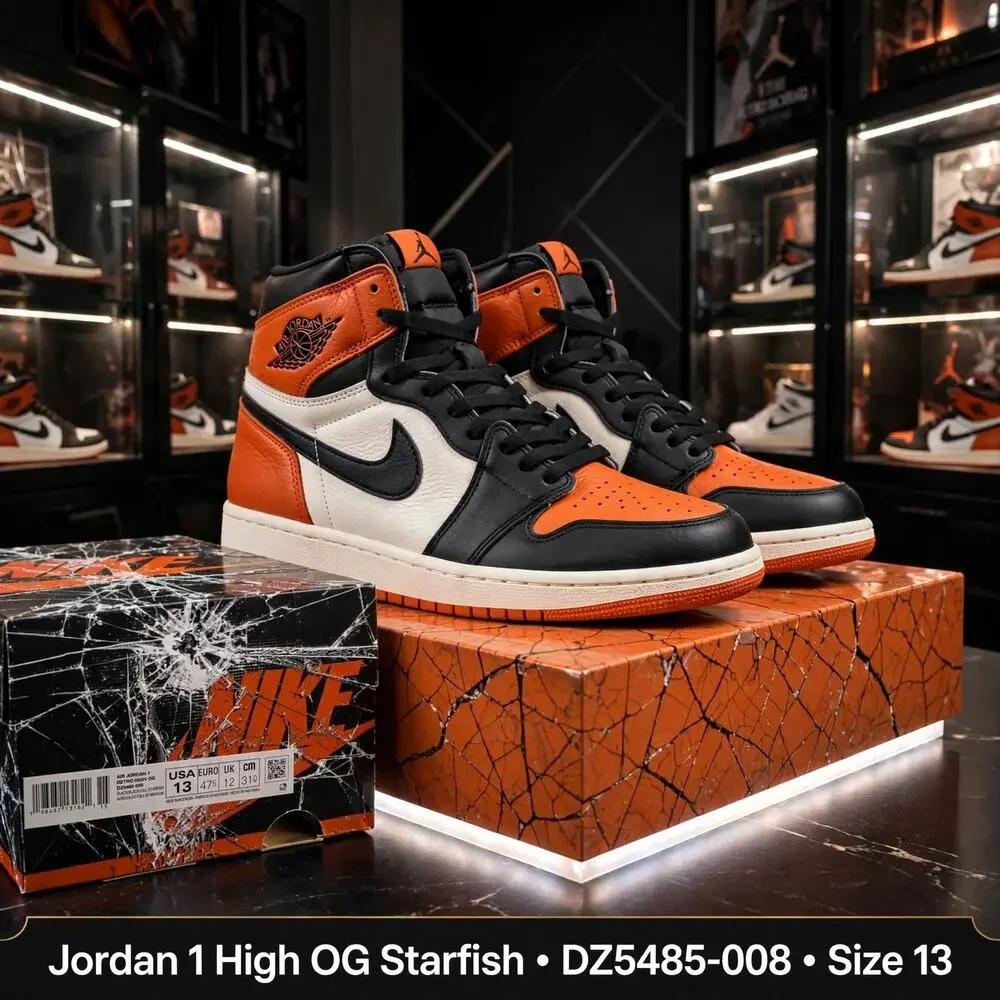 Size 13 - Air Jordan 1 Retro High OG Starfish Orange Black White DZ5485-008 Mens